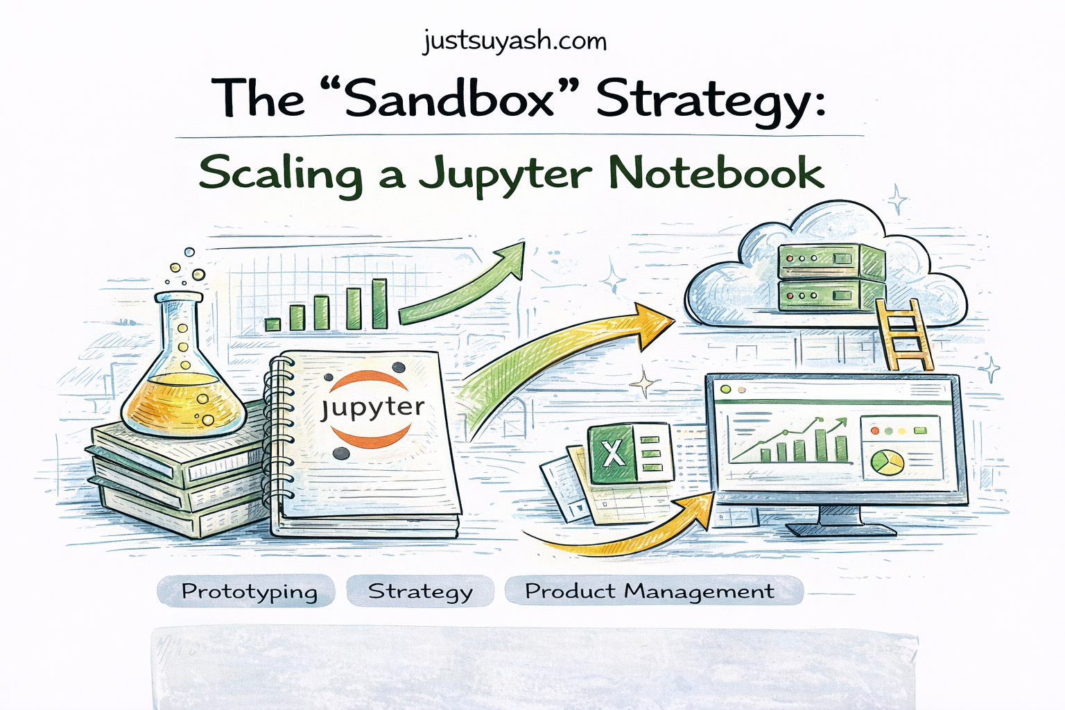 The Sandbox Strategy — sketch illustration